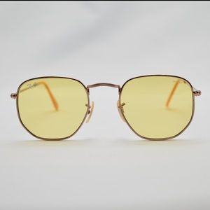 Ray-Ban Hexagonal Sunglasses in Yellow 54MM